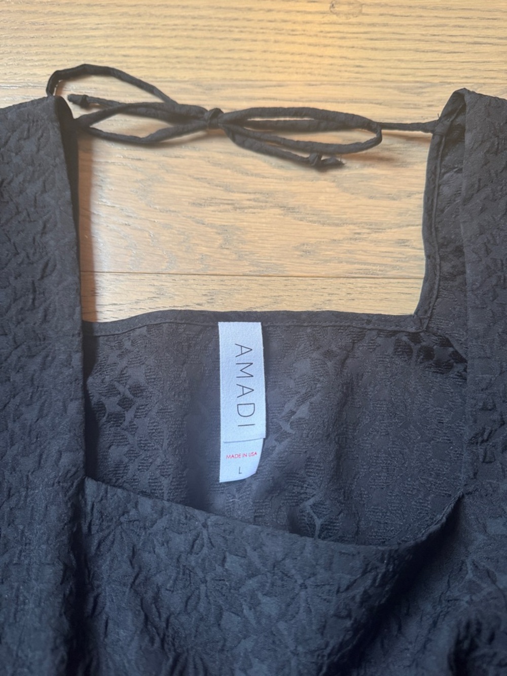 Anthropologie square neck textured black dress - Picture 8 of 10